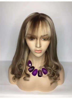 2-3 days  Full lace wig pre plucked hair line baby hair highlight color 18/ 613 100% human hair 8A + quality wavy with bang